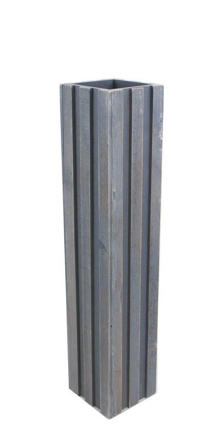 Sq wooden vase 57cm
