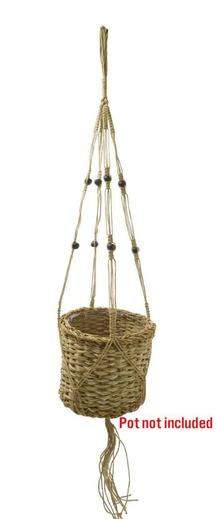 Jute Hanger w/Beads H115cm