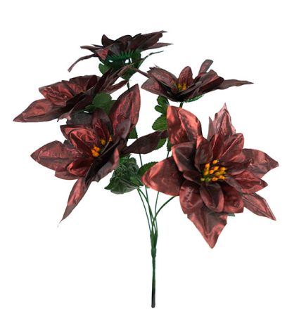 Metalic Xmas flower 35cm