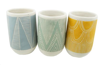 2 Tone Tall Planter D13.5xH20CM