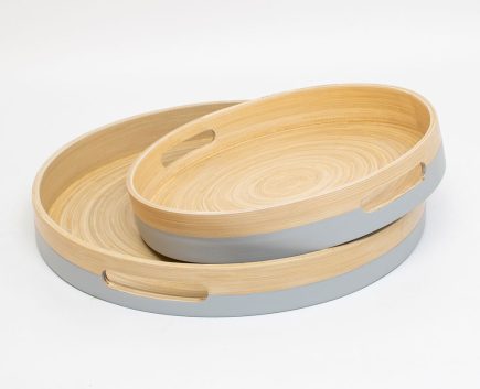 2x Bamboo Trays D40/32CM