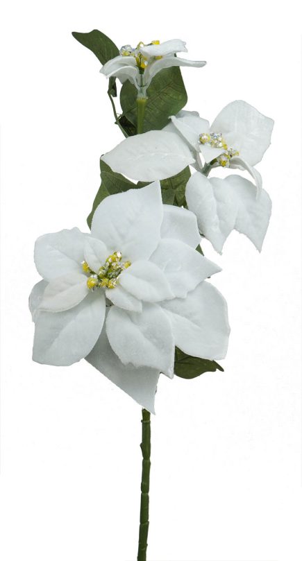 3H Velvet Poinsettia Spray 82cm