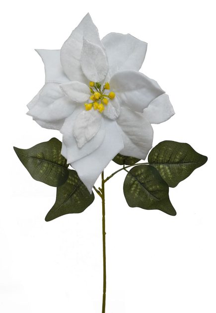 Velvet Poinsettia Stem 56cm