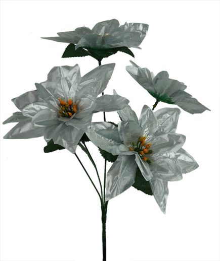 Metalic Xmas flower 35cm