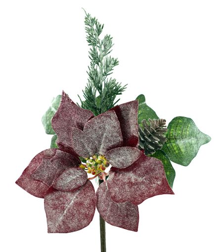 Xmas Poinsettia Pick 36cm