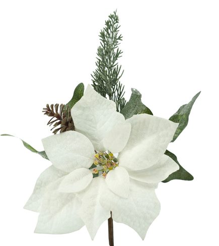 Xmas Poinsettia Pick 36cm