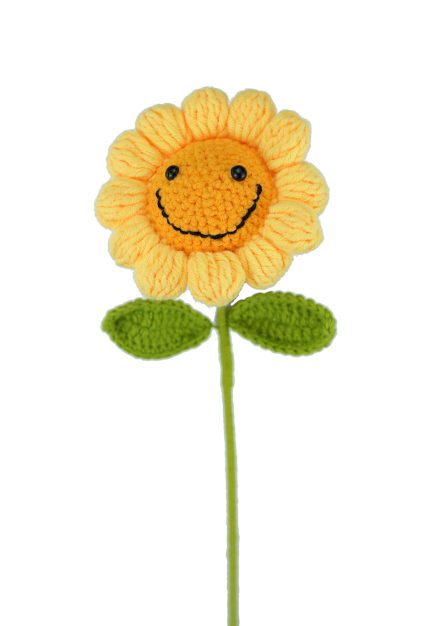 Knitted Smilling Sunflower 40cm