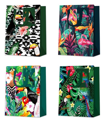 Trop Glitter Gift Bag L 26x32H