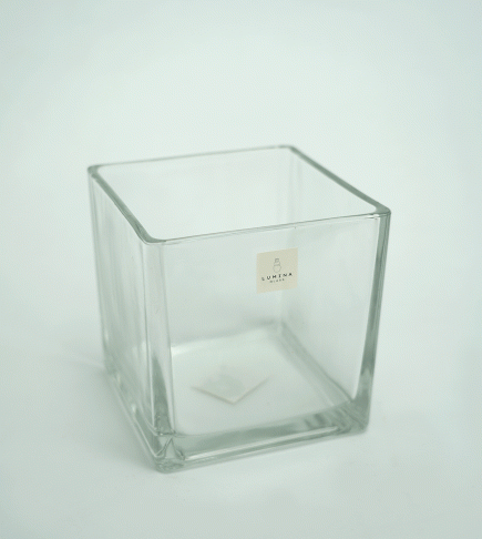 Square Glass Vase 12x12cm