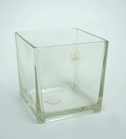 Square Glass Vase 15x15cm