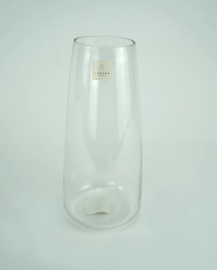 Bullet Glass Vase 6/8Dx22cm H