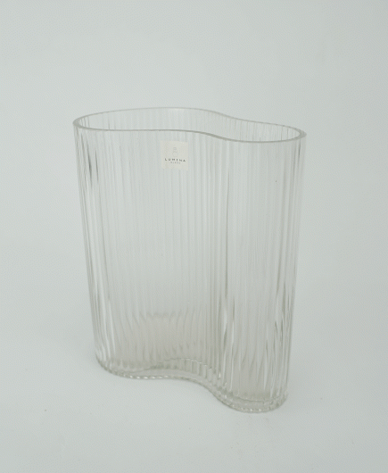 S Ripple Glass Vase 34cm H