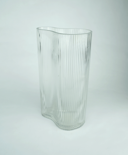 S Ripple Glass Vase 21cm H